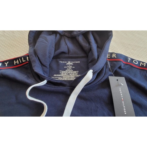 Tommy Hilfiger Men's French Terry Pullover Hoodie Medium Large Blue Lightweight - Picture 6 of 10